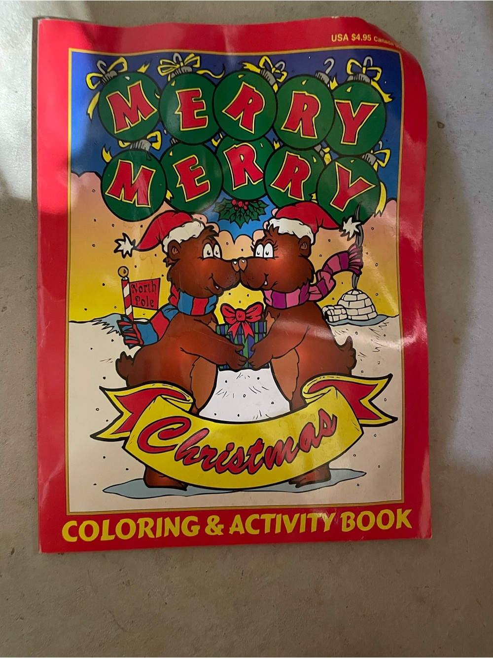 Merry Merry Christmas Coloring & Activity Book - Red Cover